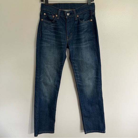 Levi's 514 Jeans Men's W28xL30 Blue Dark Wash Mid Rise Classic Fit Straight Leg - Picture 1 of 14